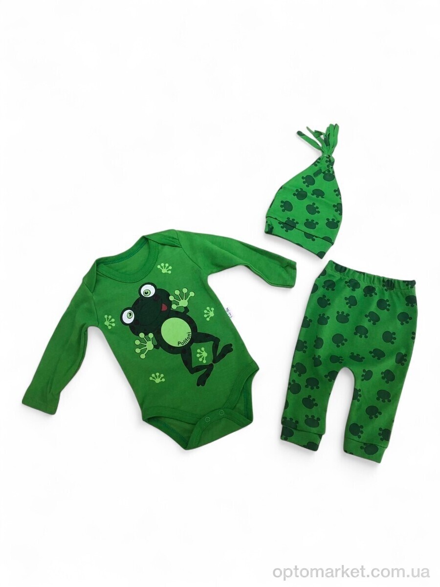 Купить Комплекти дитячі дитячі 1370 зелений боді трійка Poli Foni Babies зелений, фото 1