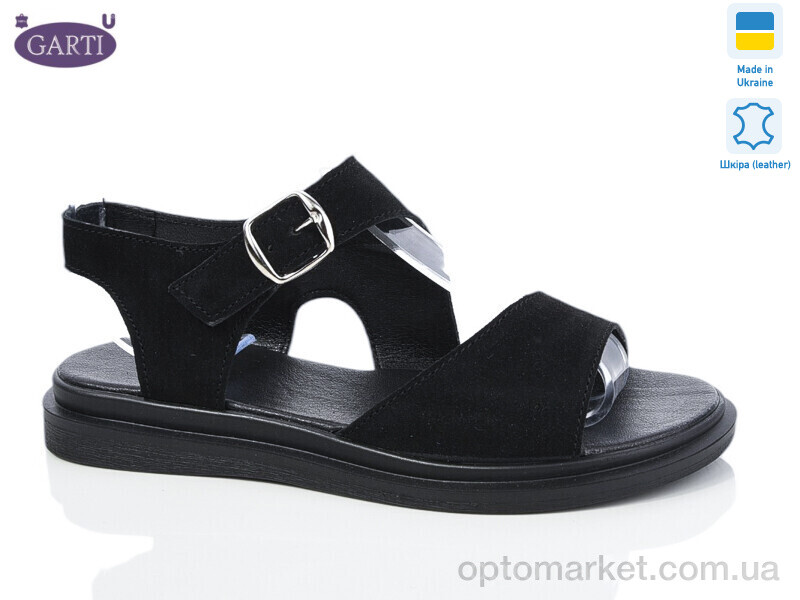 Купить Босоніжки жіночі 138 чорний замш Garti чорний, фото 1
