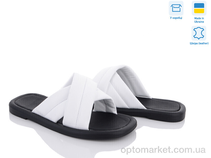 Купить Шльопанці жіночі 138 шкіра біла Мрія білий, фото 1