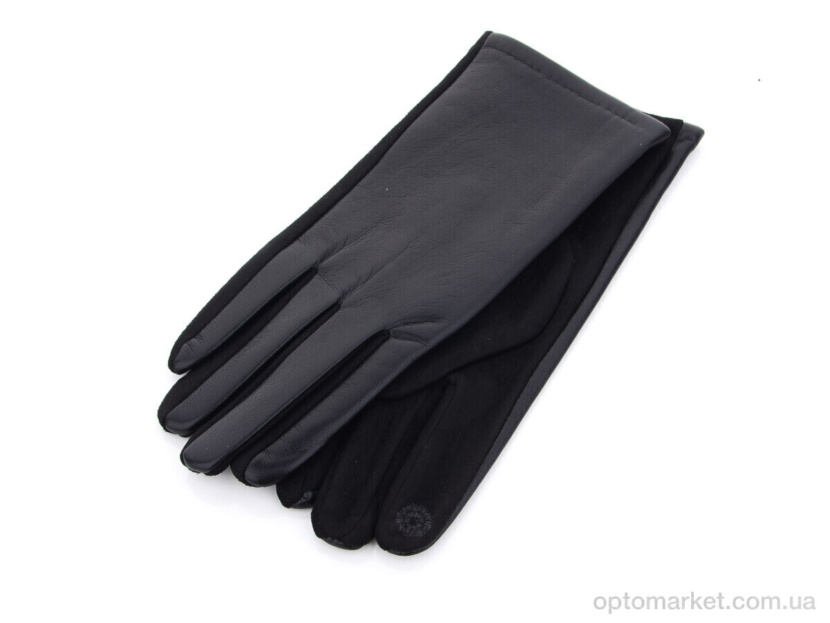 Купить Рукавички жіночі 14-154Ж кожзам плюш Королева чорний, фото 1