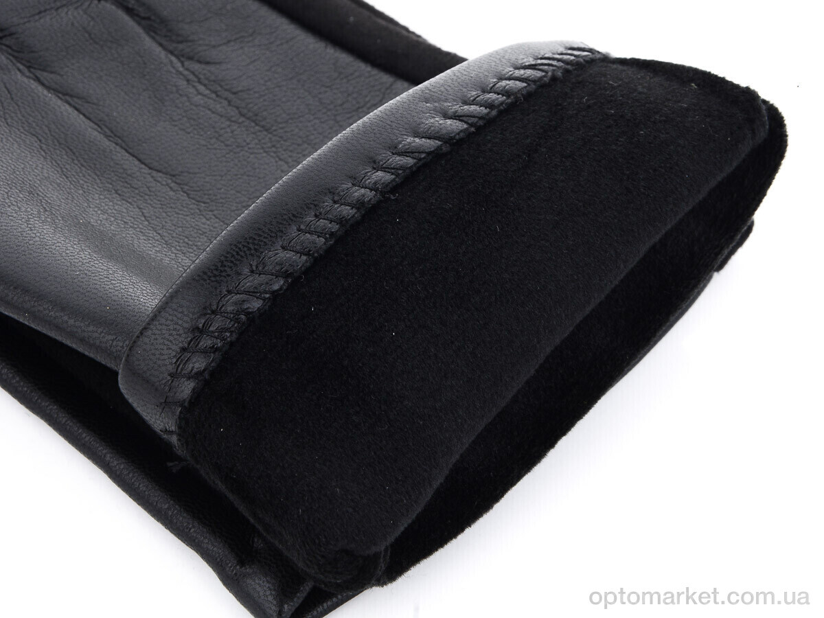 Купить Рукавички жіночі 14-154Ж кожзам плюш Королева чорний, фото 3