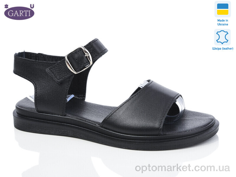 Купить Босоніжки жіночі 140 чорна шкіра Garti чорний, фото 1