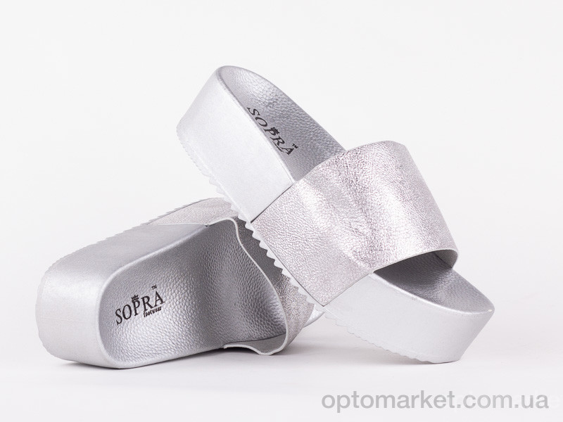 Купить Шлепки женские 141420 Sopra серебряный, фото 1
