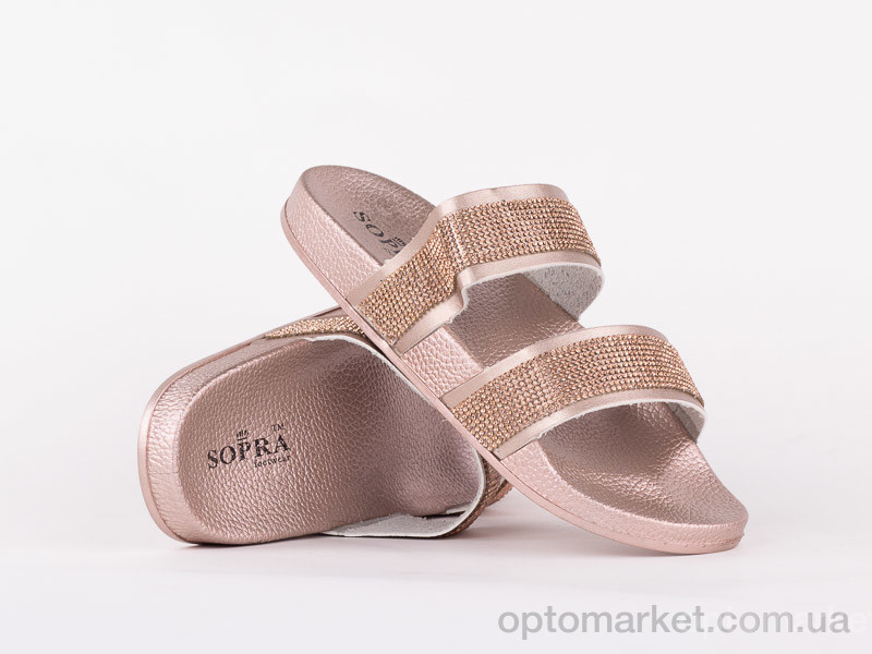 Купить Шлепки женские 143881 Sopra бронзовый, фото 1