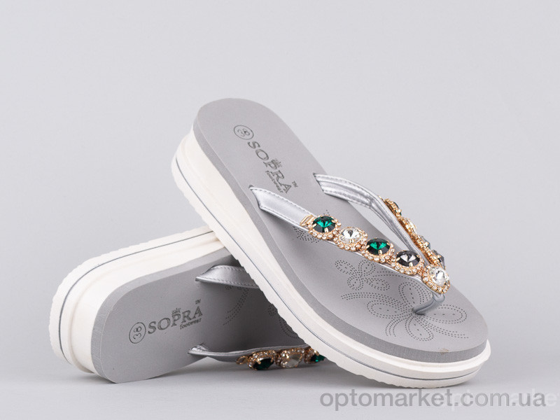 Купить Шлепки женские 143883 Sopra серый, фото 1