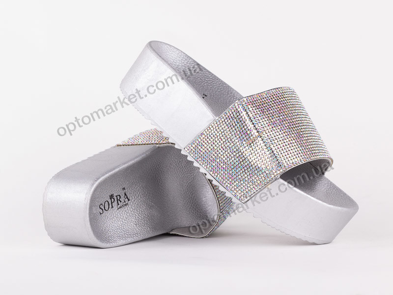 Купить Шлепки женские 143889 Sopra серебряный, фото 1