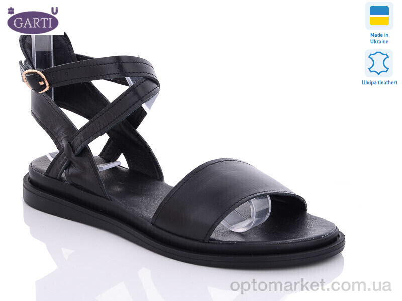Купить Босоніжки жіночі 145-1 чорна шкіра Garti чорний, фото 1