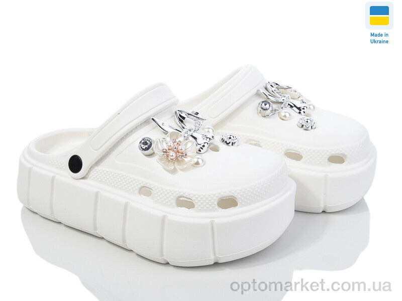 Купить Крокси жіночі 152-2-1 кролик білий Progress білий, фото 1