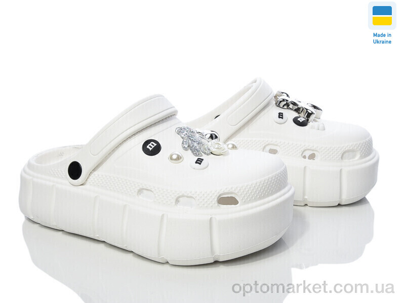 Купить Крокси жіночі 152-2-6 собачка білий Progress білий, фото 1