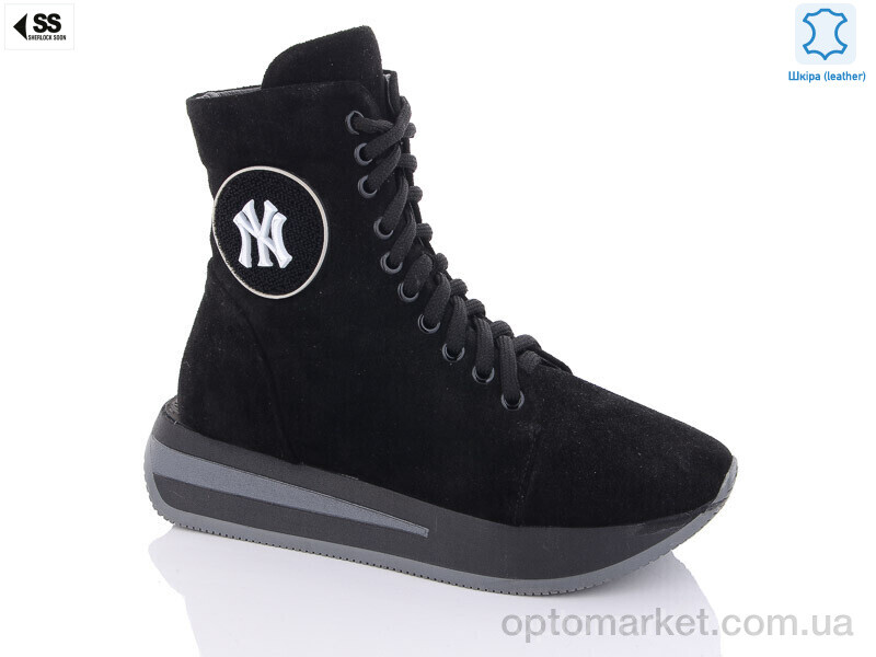 Купить Черевики жіночі 154-2037 SHERLOCK SOON чорний, фото 1