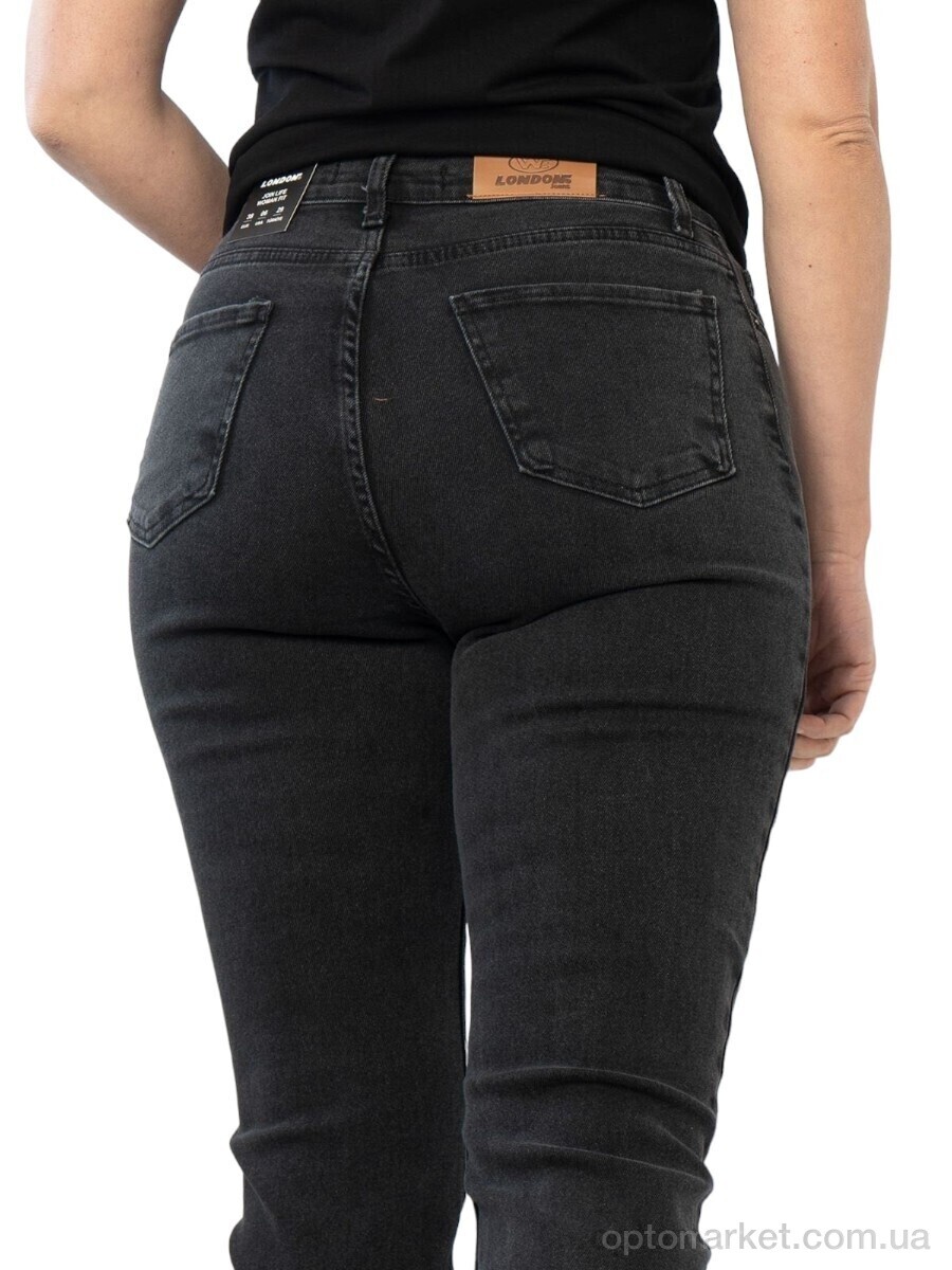 Купить Джинси жіночі 163-449 black Real London чорний, фото 3