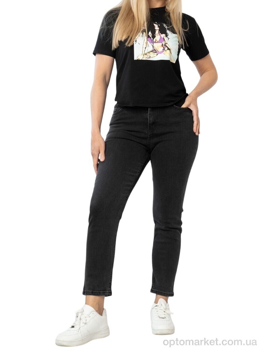 Купить Джинси жіночі 163-449 black Real London чорний, фото 4