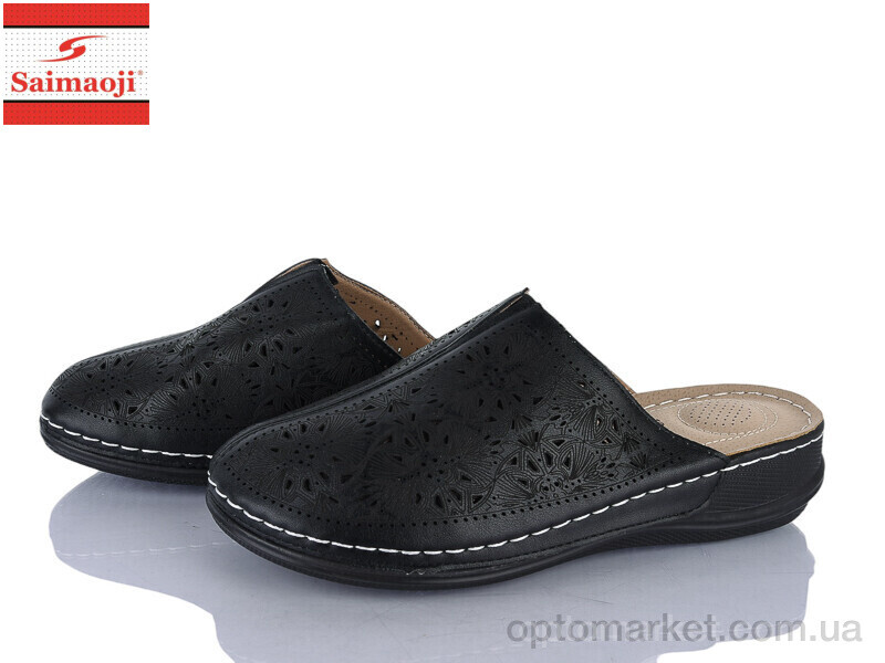 Купить Шльопанці жіночі 166-1 Saimaoji чорний, фото 1