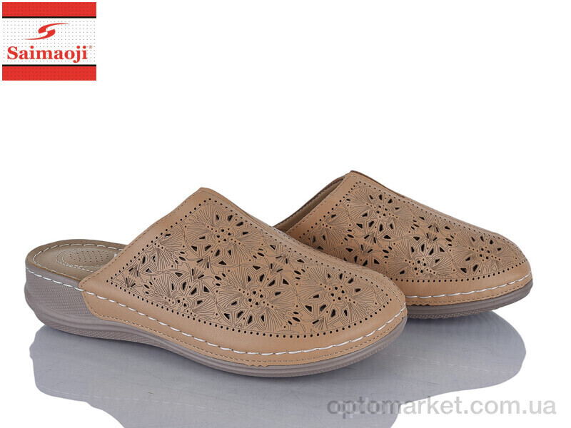 Купить Шльопанці жіночі 166-15 Saimaoji коричневий, фото 1