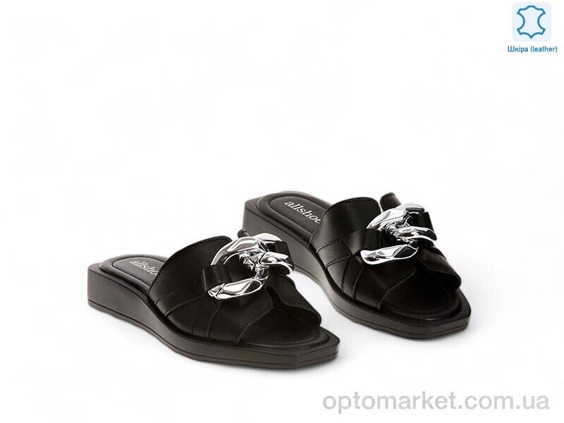 Купить Шльопанці жіночі 168841 Allshoes чорний, фото 1