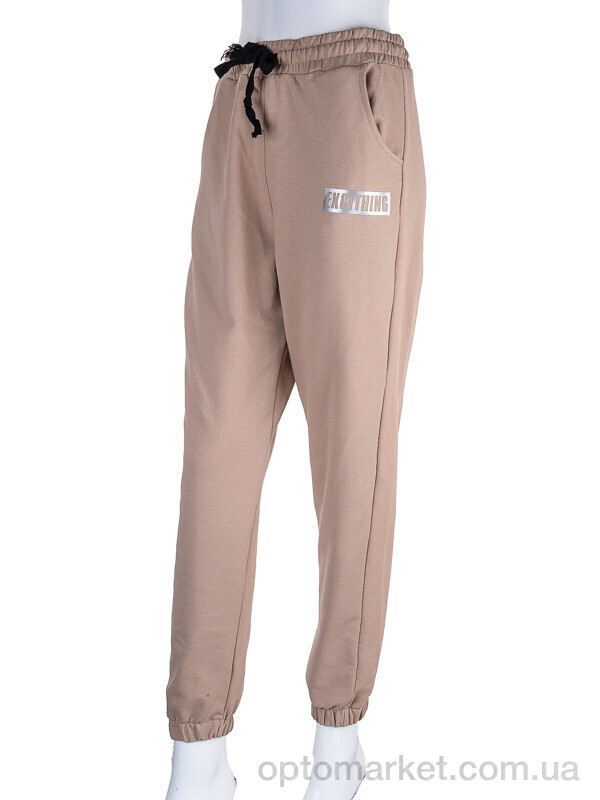 Купить Спортивні штани жіночі 17-8003-1 beige Батал Tengo Mod бежевий, фото 1