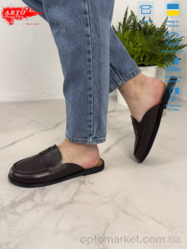 Купить Шльопанці жіночі 170 корич.к. ARTO коричневий, фото 3