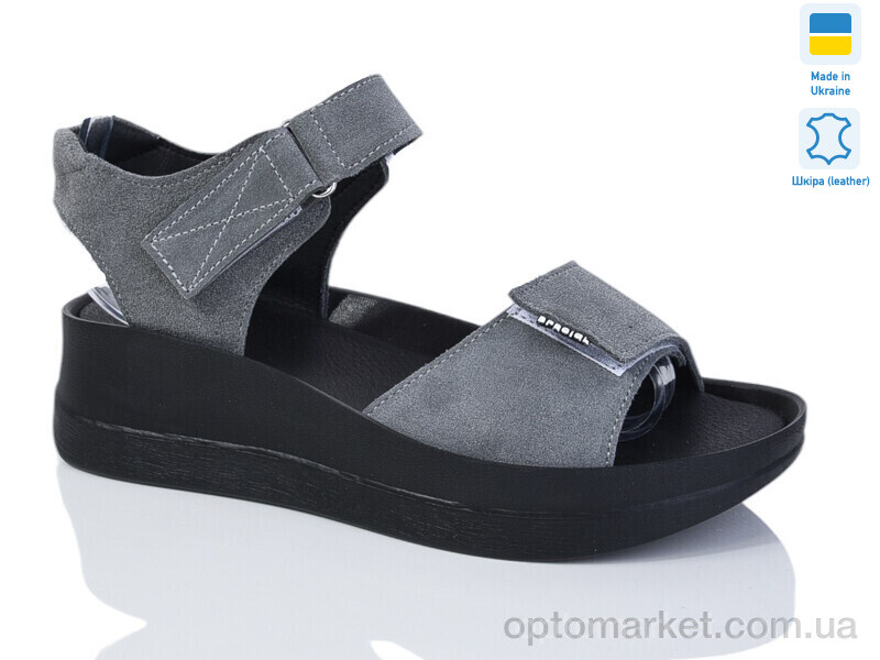 Купить Босоніжки жіночі 1707-2 т.сірий з чор-п. Sali сірий, фото 1