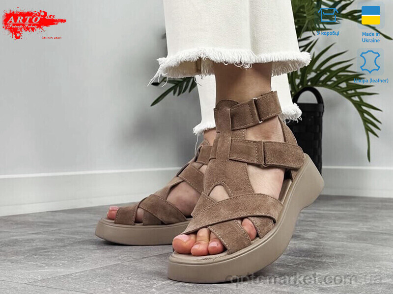 Купить Босоніжки жіночі 175 кофе з. ARTO бежевий, фото 2