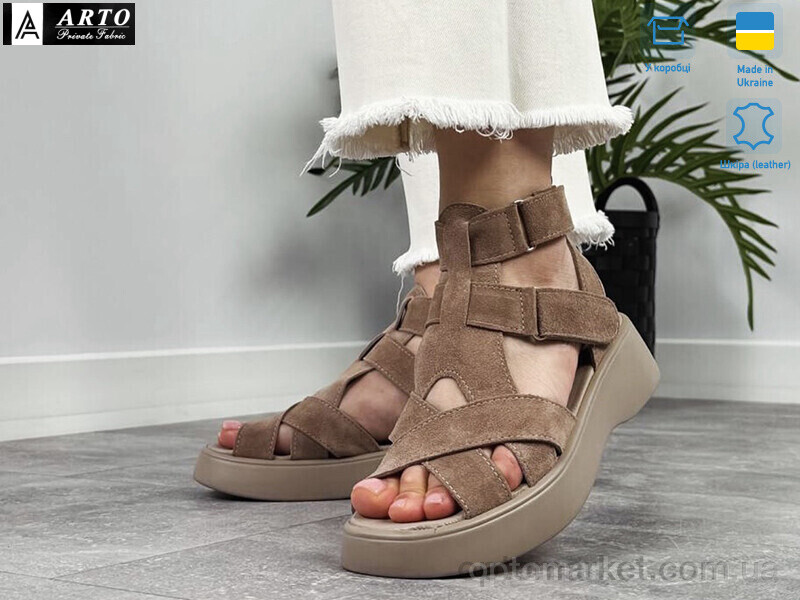 Купить Босоніжки жіночі 175 кофе з. ARTO бежевий, фото 2