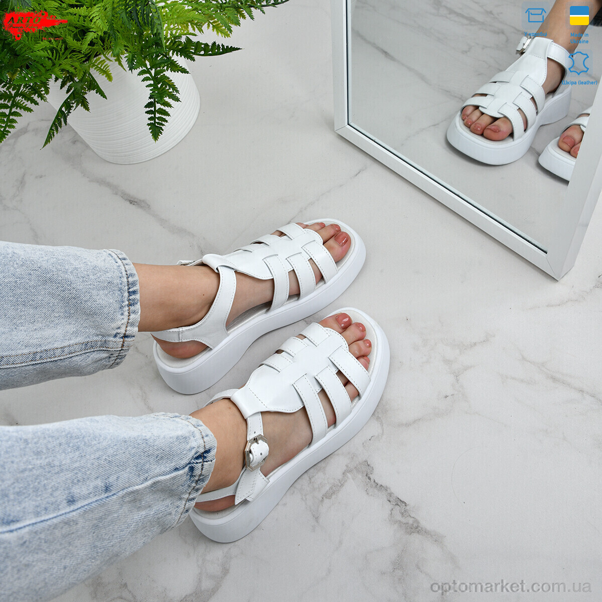 Купить Босоніжки жіночі 178 білий к. ARTO білий, фото 2