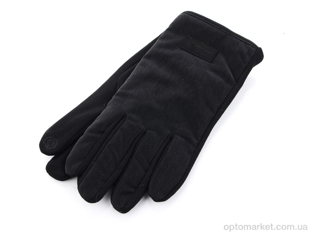 Купить Рукавички чоловічі 18-3M-плащовка плюш Королева чорний, фото 1