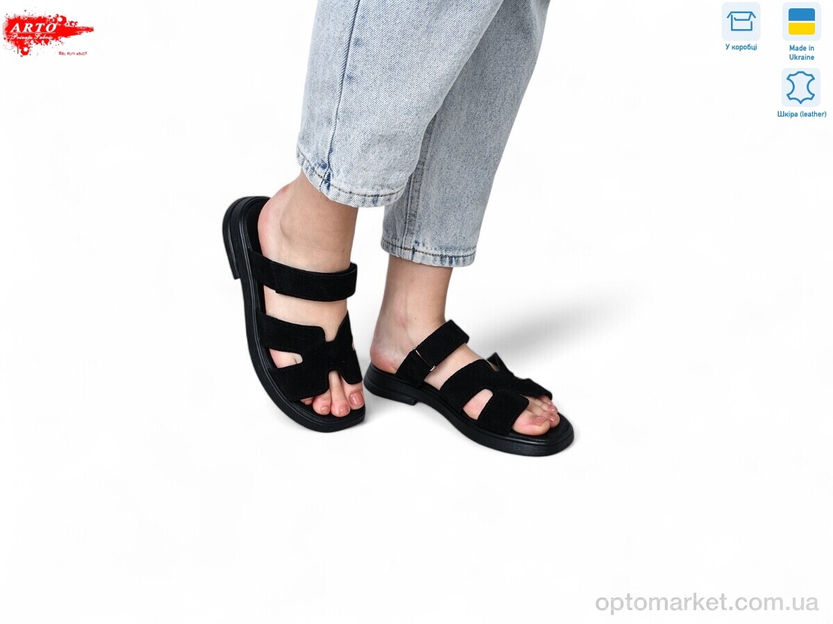 Купить Босоніжки жіночі 182 чорний з. ARTO чорний, фото 1
