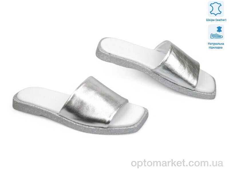 Купить Шльопанці жіночі 184694 Fabio Monelli срібний, фото 1