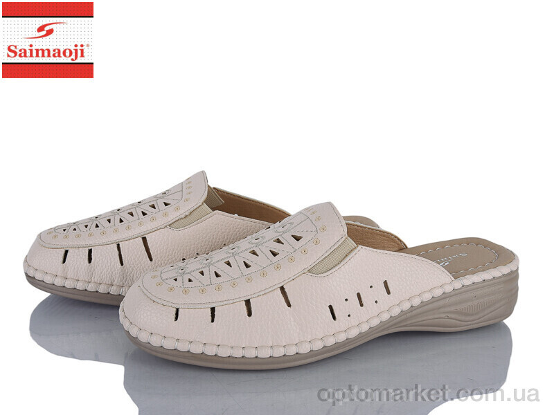 Купить Шльопанці жіночі 192-1 Saimaoji бежевий, фото 1