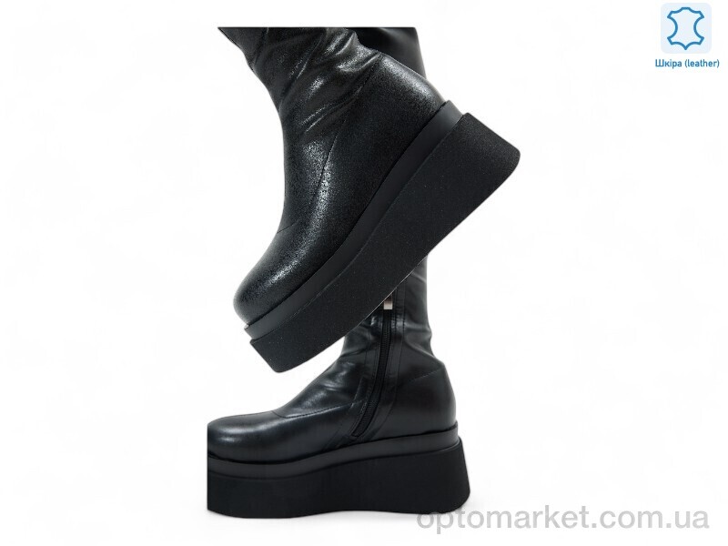 Купить Чоботи жіночі 192047 Fabio Monelli чорний, фото 2