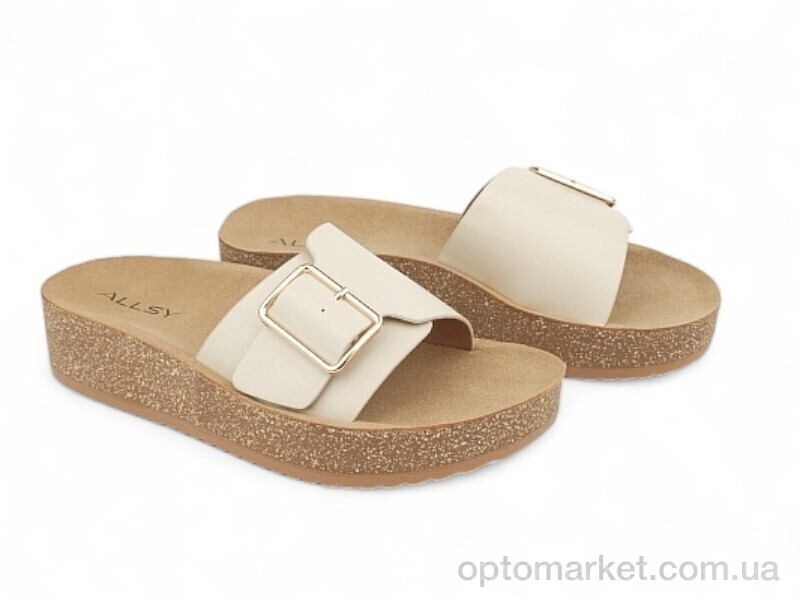 Купить Шльопанці жіночі 196650 ALLSY бежевий, фото 1
