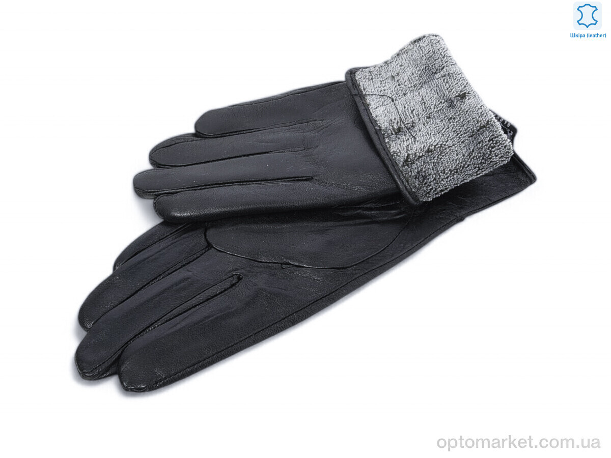 Купить Рукавички жіночі 2 black шкіра кози махра Rubi чорний, фото 2
