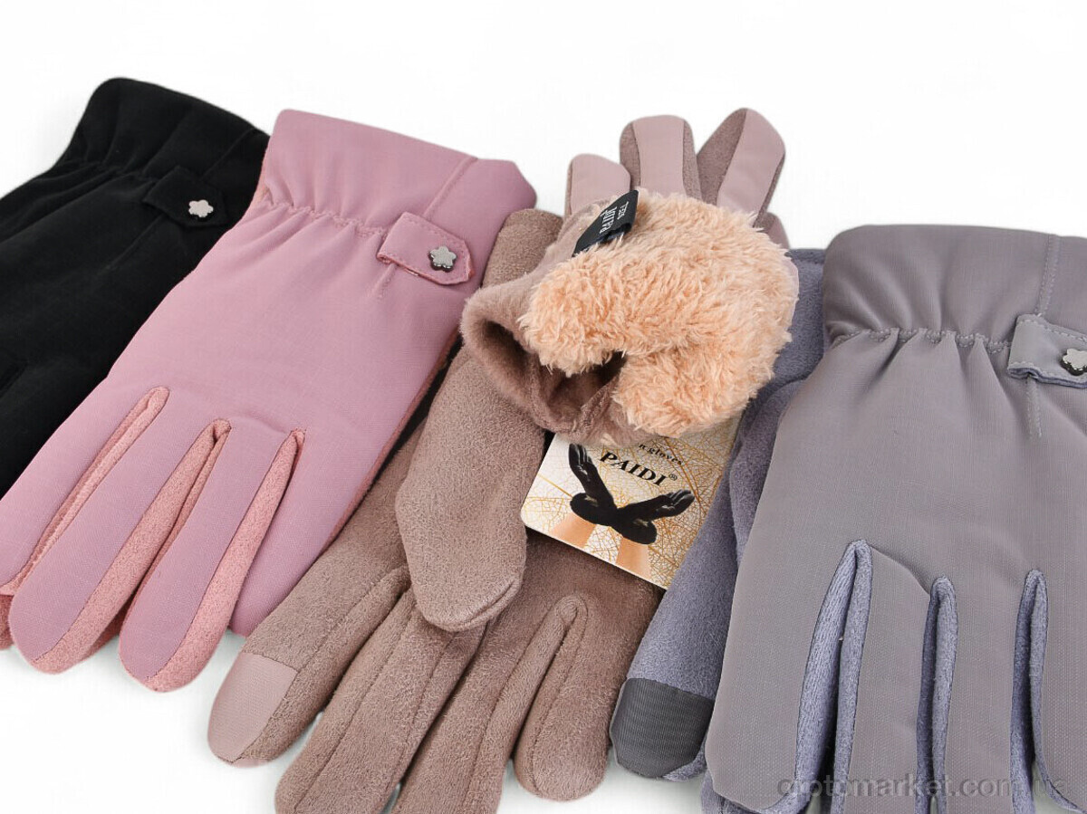 Купить Рукавички жіночі 201 плащівка-текстиль mix Paidi мікс, фото 2