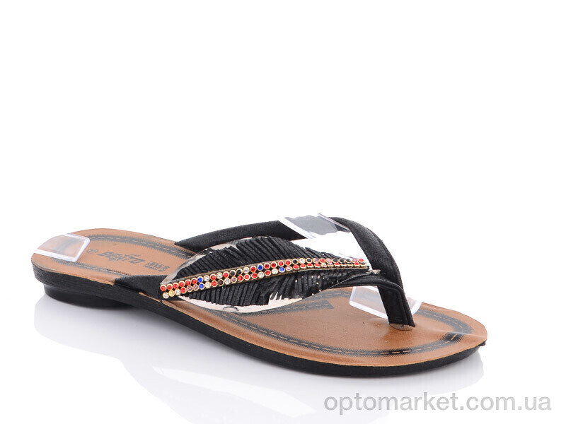 Купить Шльопанці жіночі 2019-12 Bento чорний, фото 1