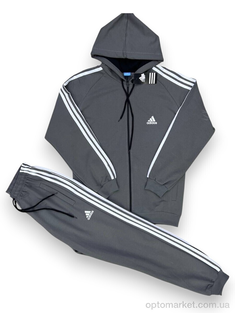 Купить Спортивний костюм чоловічі 202 d.grey A.idas сірий, фото 2