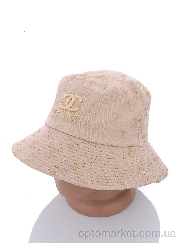 Купить Панама жіночі 2021-1 beige C.anel бежевий, фото 2