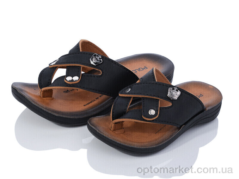 Купить Шльопанці дитячі 2024-033 mix Demur чорний, фото 1