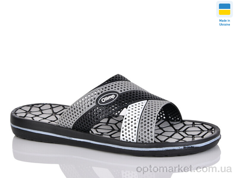 Купить Шльопанці чоловічі 203 серо-чорний Olimp чорний, фото 1