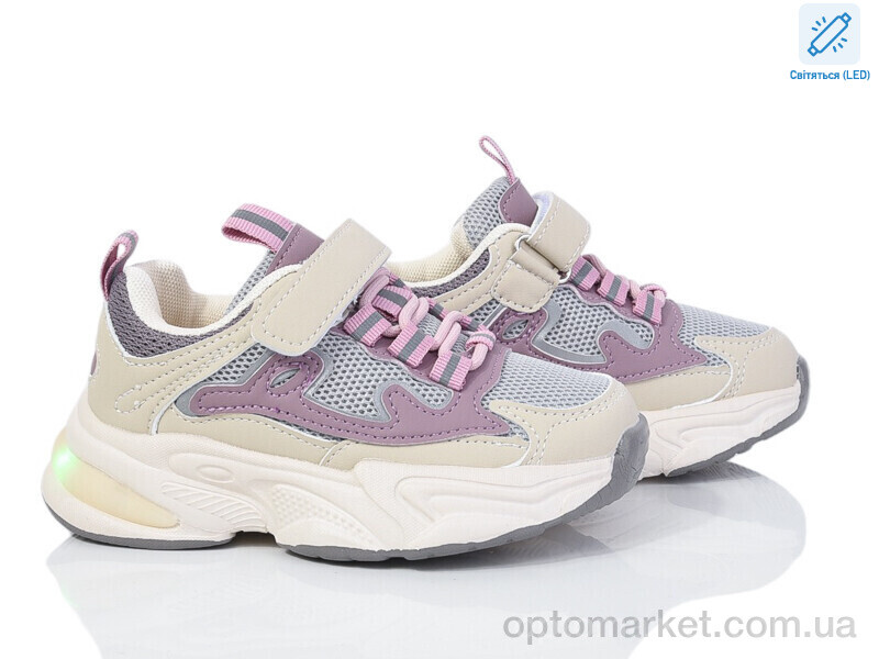 Купить Кросівки дитячі 2054-1F LED B&G бежевий, фото 1