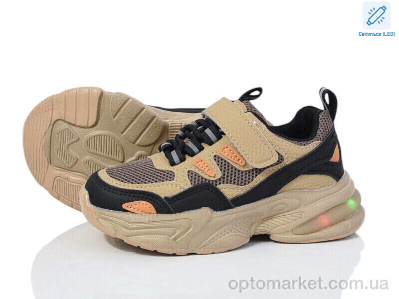 Купить Кросівки дитячі 2054-3T LED B&G коричневий, фото 1