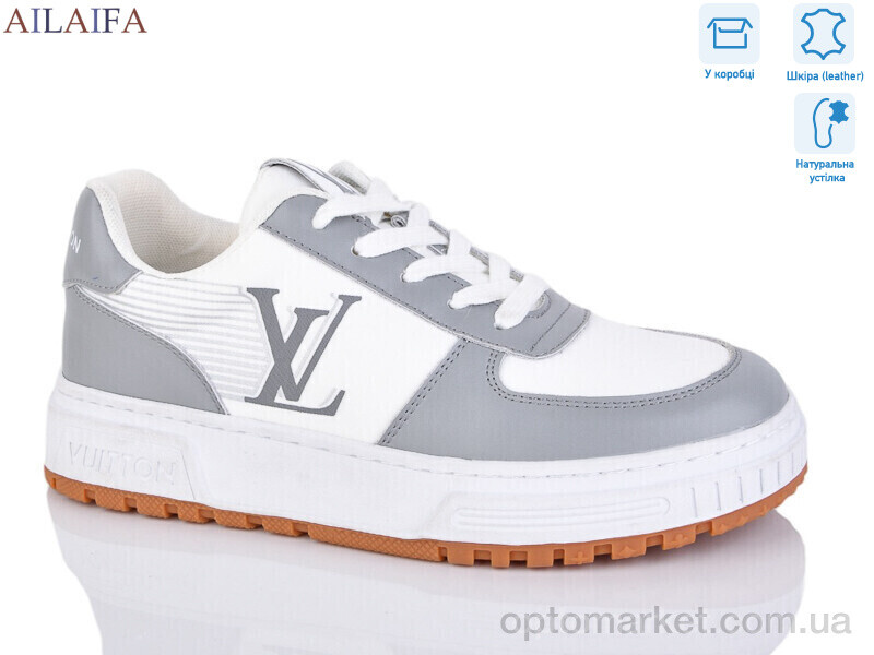 Купить Кросівки жіночі 2056 white-grey L.uis Vuitton сірий, фото 2