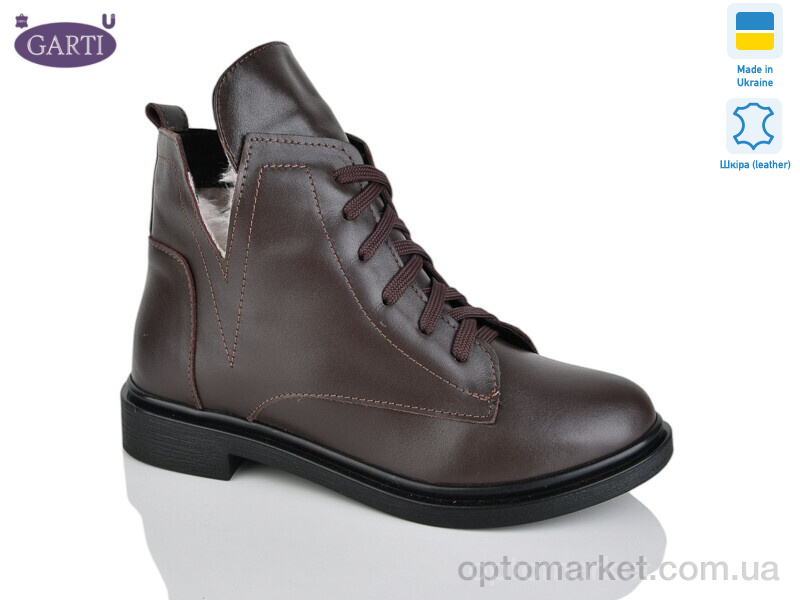 Купить Черевики жіночі 209 корич шкіра хутро Garti коричневий, фото 1