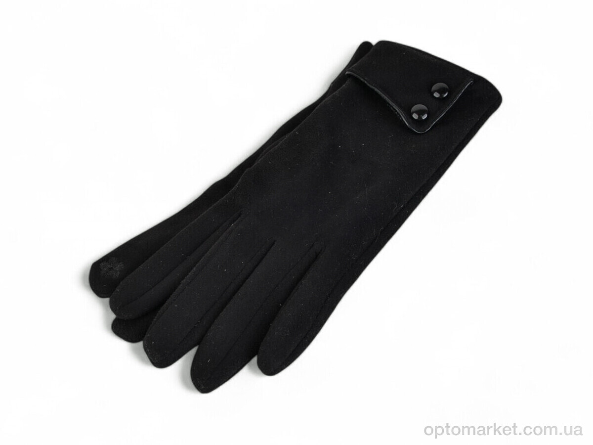 Купить Рукавички жіночі 214-2 замш black Paidi чорний, фото 1