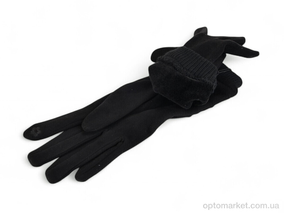 Купить Рукавички жіночі 214-5 замш black Paidi чорний, фото 2