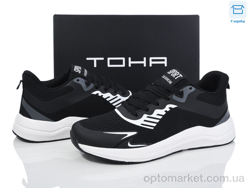 Купить Кросівки чоловічі 216 black-white TOHA чорний, фото 1