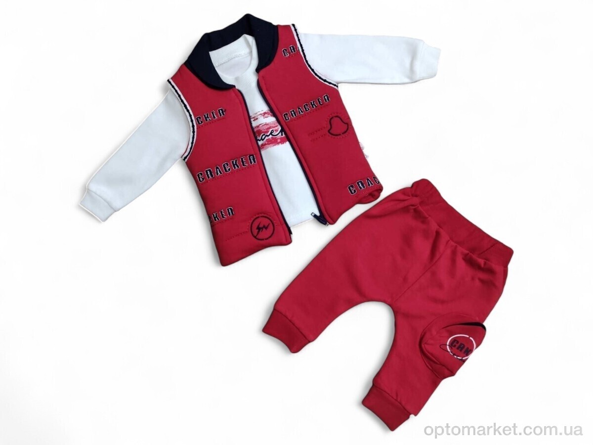 Купить Комплекти дитячі дитячі 22115 червоний жилетка-реглан-штани Cracker Baby червоний, фото 1
