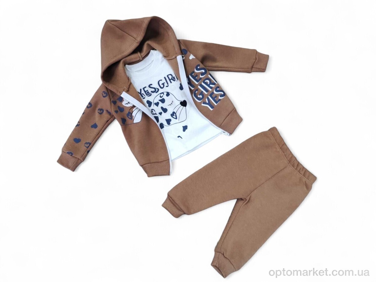 Купить Комплекти дитячі дитячі 2244 коричневий батнік-штани Lovella Kifs коричневий, фото 1