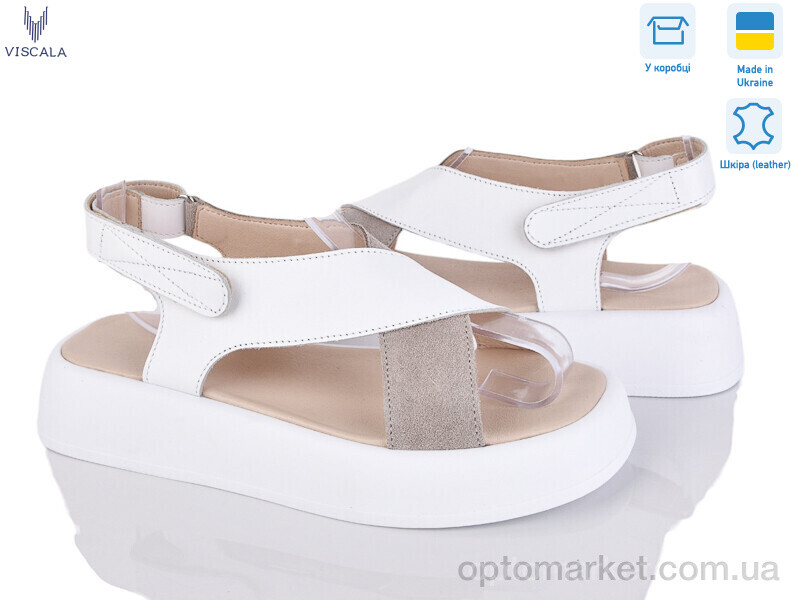 Купить Босоніжки жіночі 23211 б.ш.+беж.з. Viscala білий, фото 1