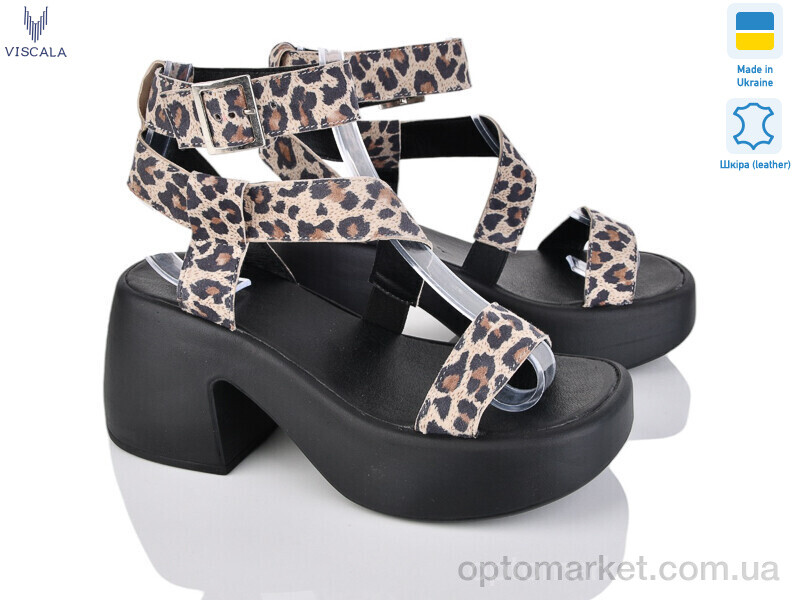 Купить Босоніжки жіночі 23507 беж.лео нуб. Viscala бежевий, фото 1