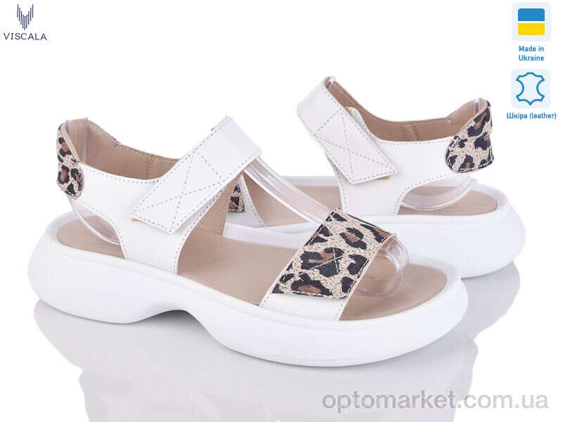 Купить Босоніжки жіночі 23514-176 б.ш.+беж.нуб. Viscala білий, фото 1